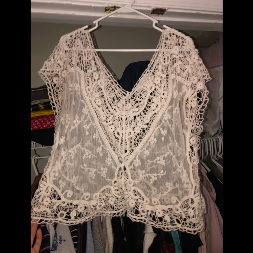 Cream Lace Top
